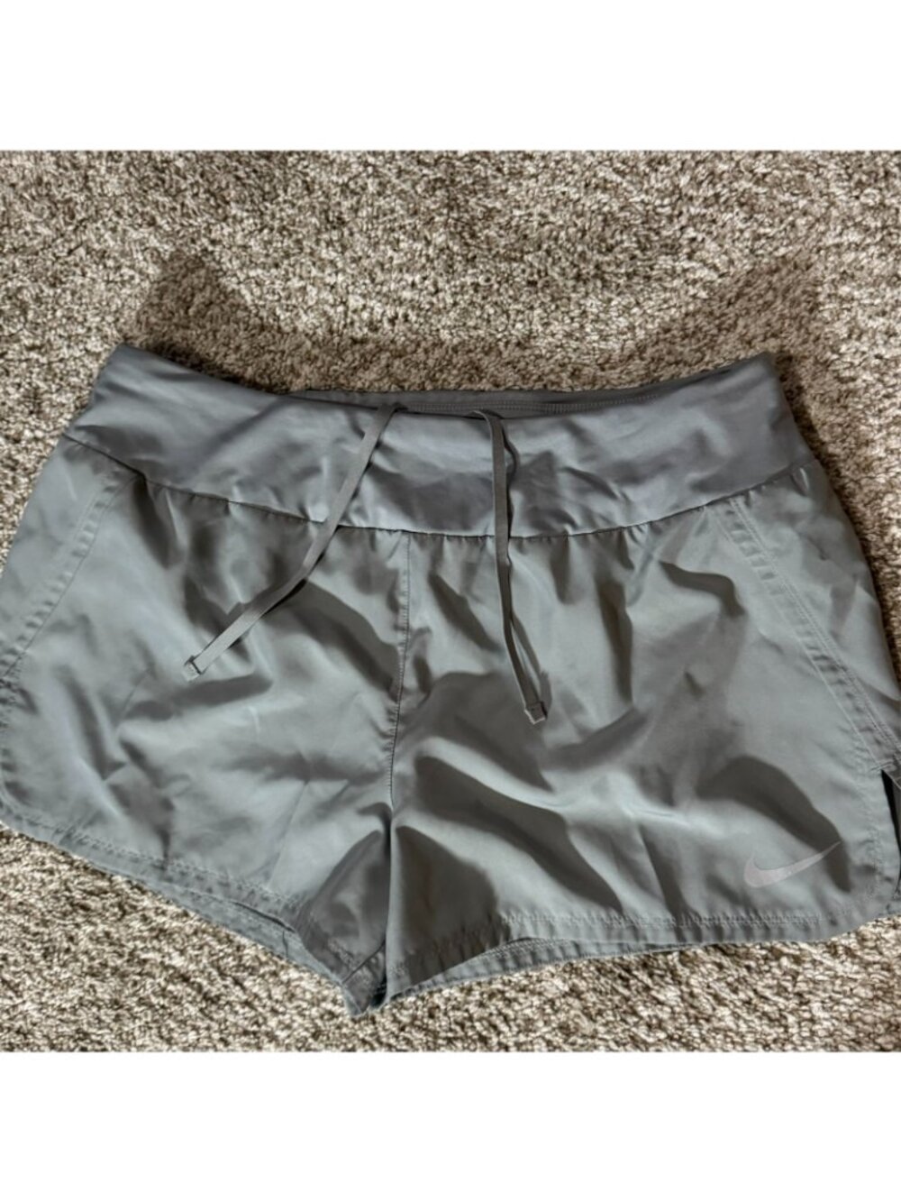 Nike Running Shorts Womens Large Gray Dri-FIT Lined Drawstring Athletic CJ2400 - Picture 3 of 9